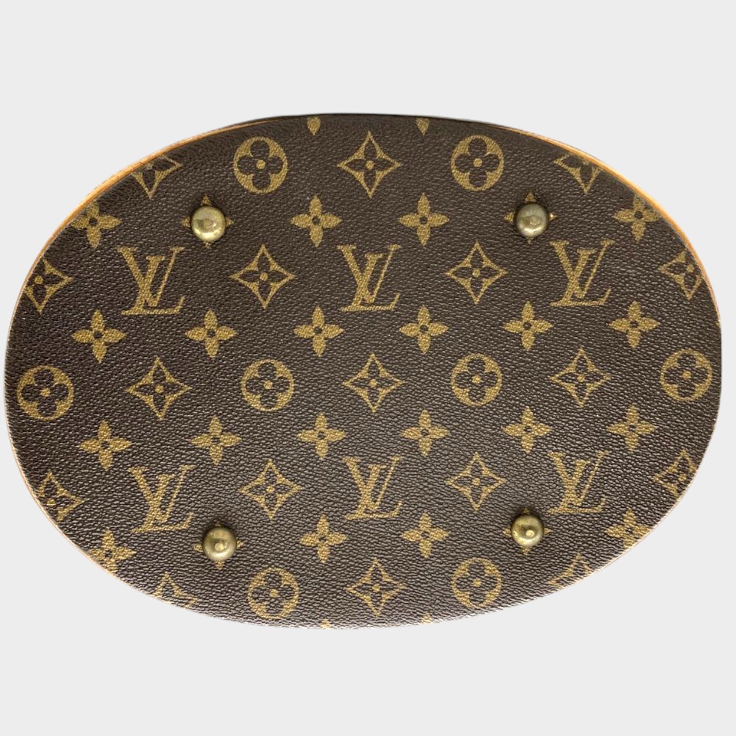 Bucket GM Tote Bag, Monogram Canvas, M42236, Brown, Gold Hardware, FL0939, Unisex