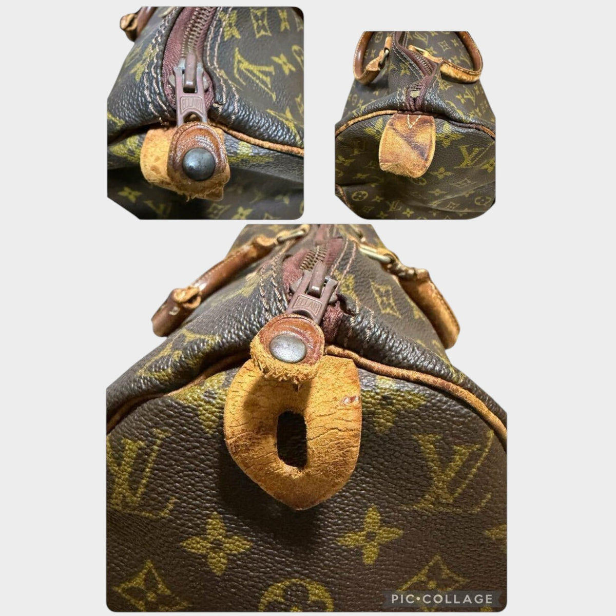 Louis Vuitton Monogram Speedy Vintage ECLAIR Zip LV Tasche