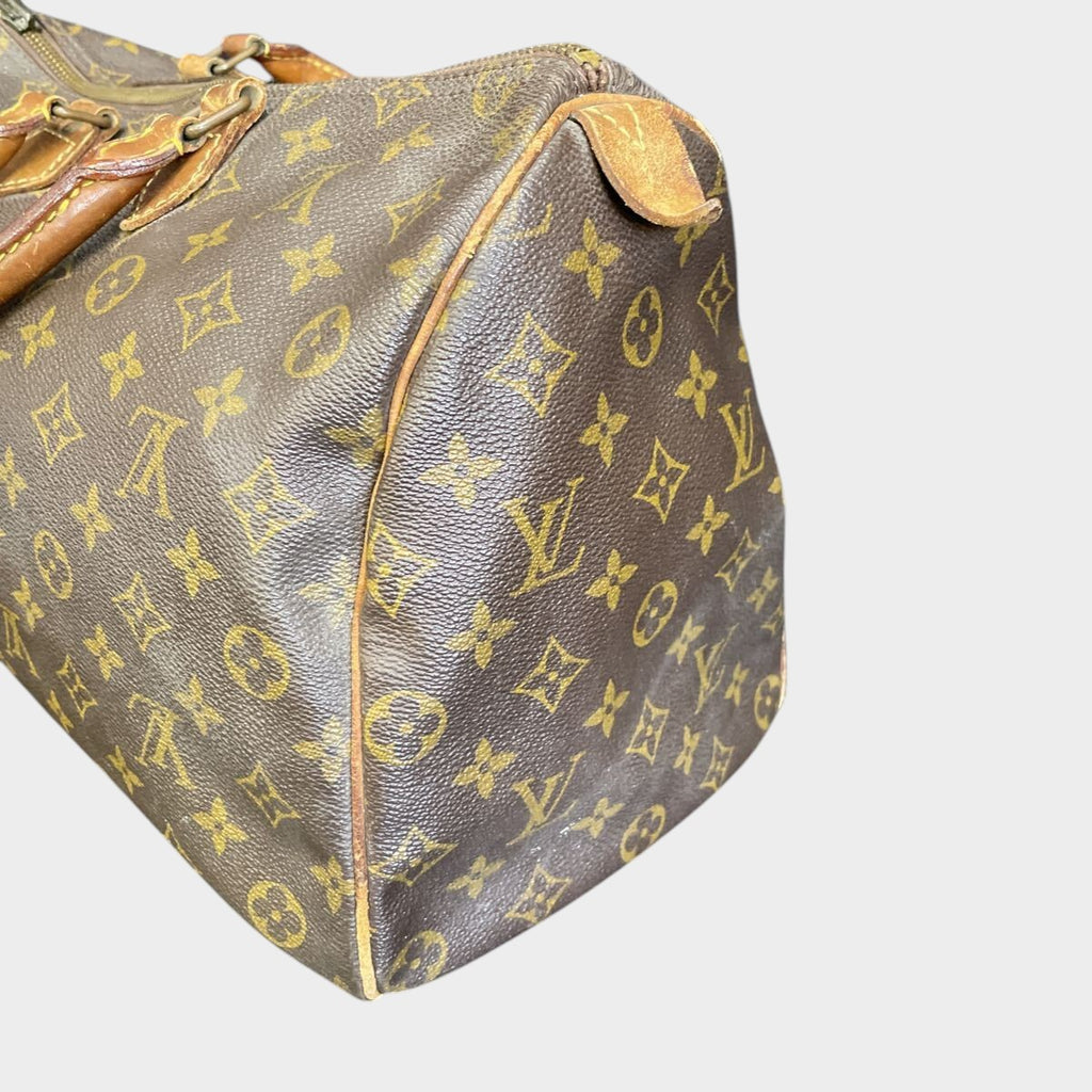 Louis Vuitton Monogram Speedy 35 Speedy35 M41107 Handbag Boston Bag Brown Vintage
