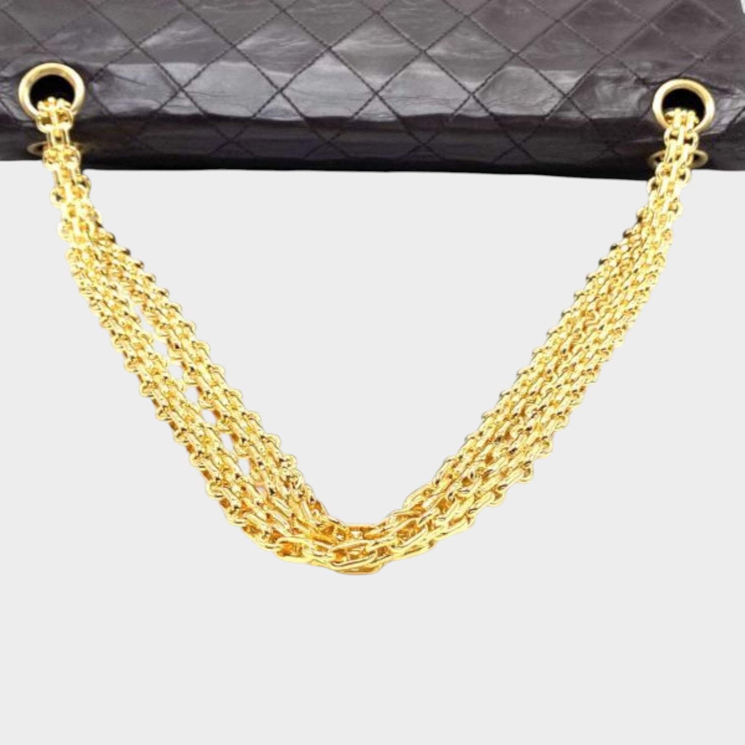 CHANEL Matelassé Coco Mark Double Flap Lambskin Chain Shoulder Bag