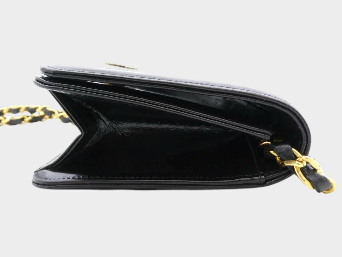 CHANEL Matelassé Enamel Coco Mark Push-Lock Chain Shoulder Bag
