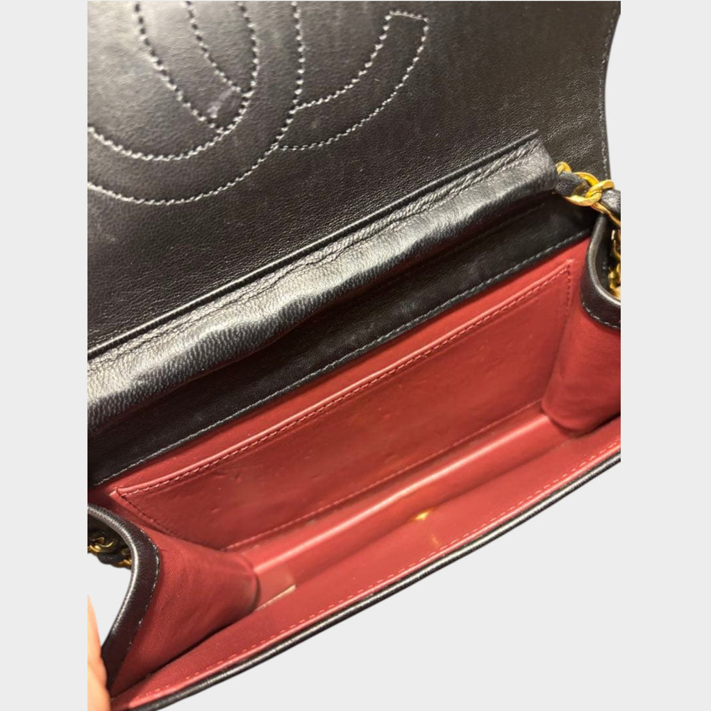 CHANEL Matelassé Mini Push-Lock Chain Shoulder Bag