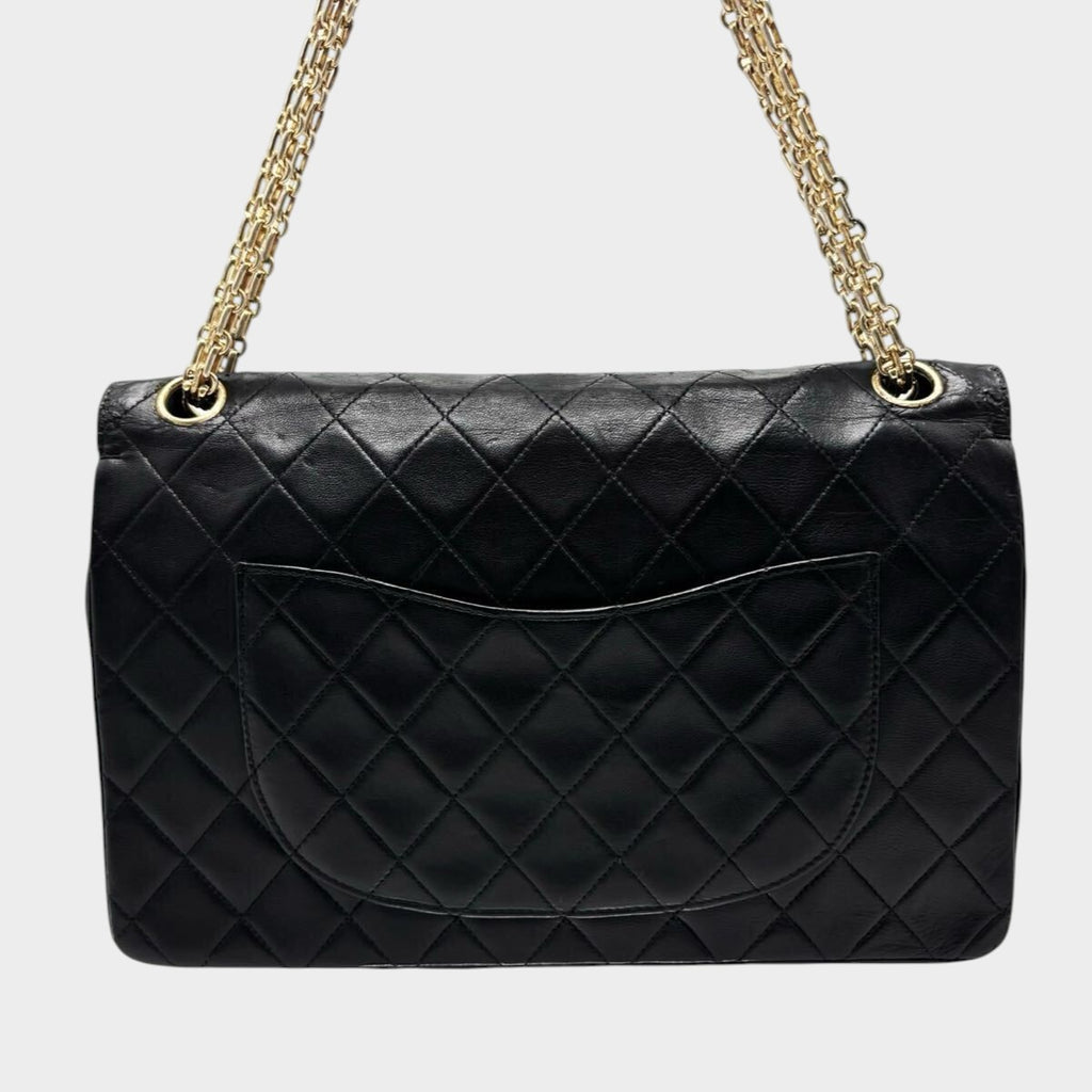 CHANEL Matelassé Double Flap Coco Mark Gold Chain Tasche