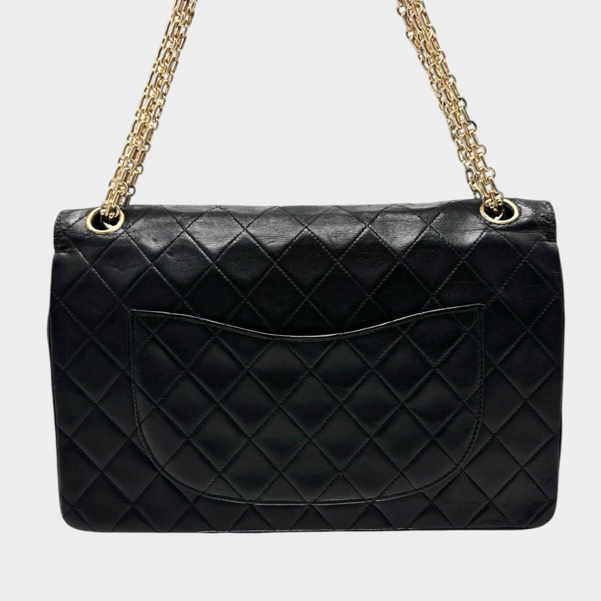 CHANEL Matelassé Double Flap Coco Mark Gold Chain Tasche