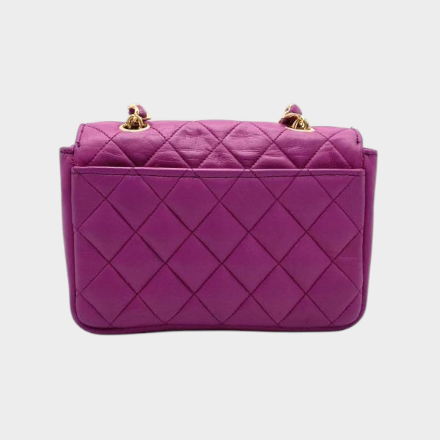 Excellent Condition CHANEL Mini Matelassé Lambskin Chain Shoulder Bag Tasche