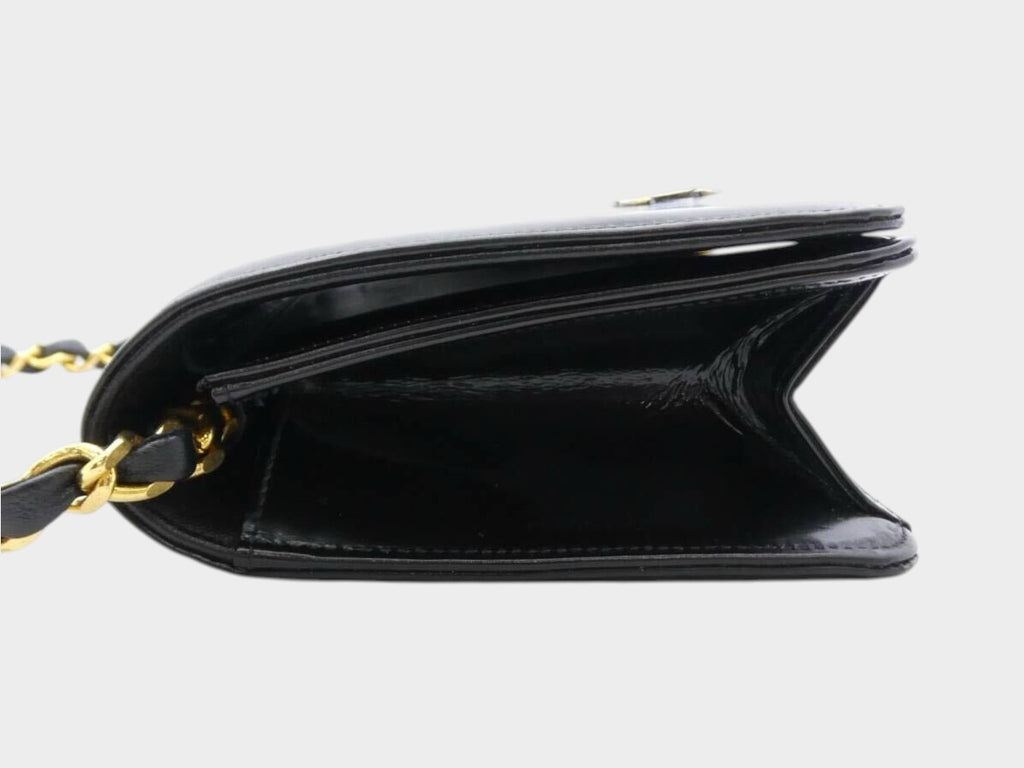 CHANEL Matelassé Enamel Coco Mark Push-Lock Chain Shoulder Bag