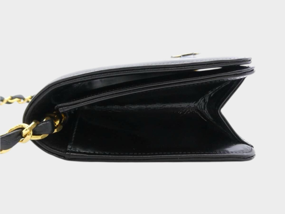 CHANEL Matelassé Enamel Coco Mark Push-Lock Chain Shoulder Bag