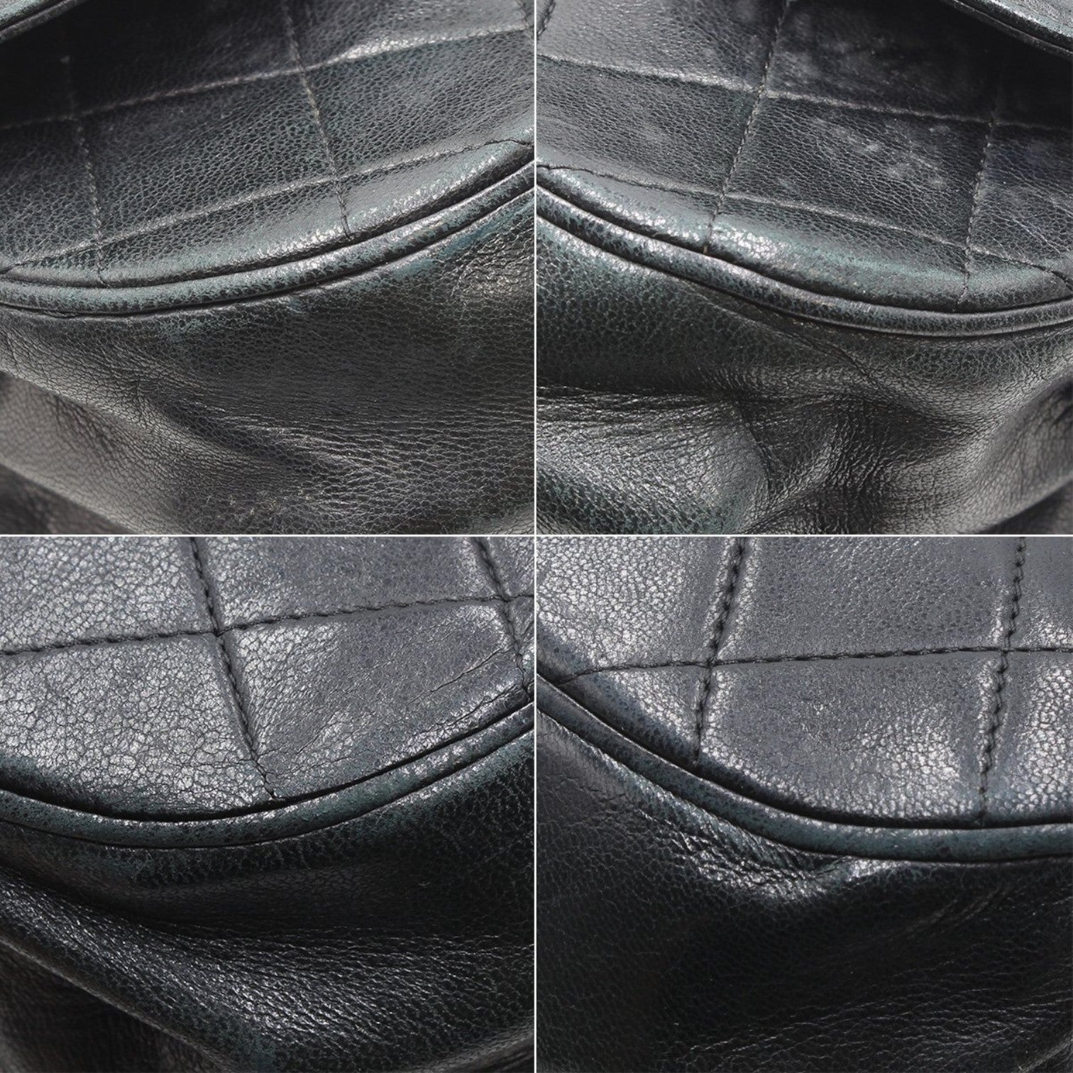 Chanel Matelassé Leather Turnlock Double Flap Chain Shoulder Bag Vintage CHANEL Women's★