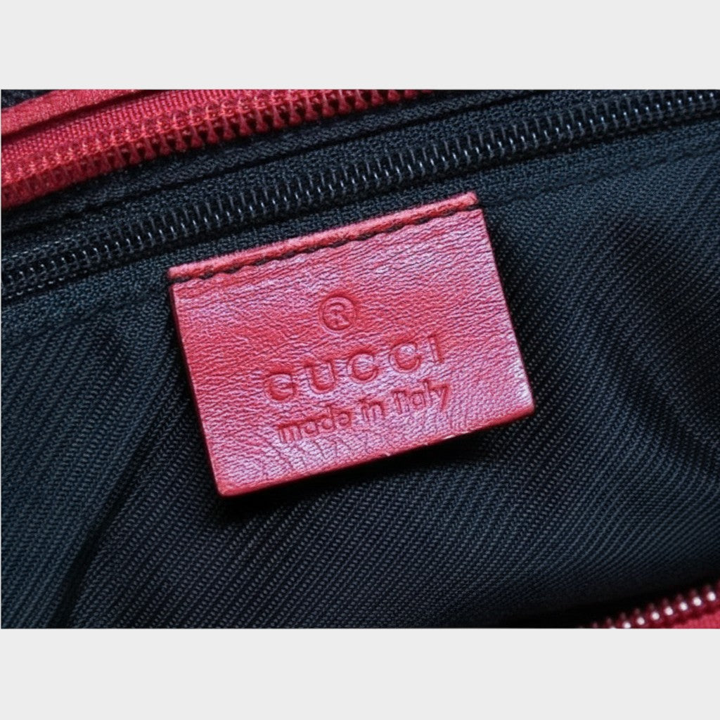 GUCCI 002 1119 GG Canvas x Leather Tote Bag Shoulder Tasche