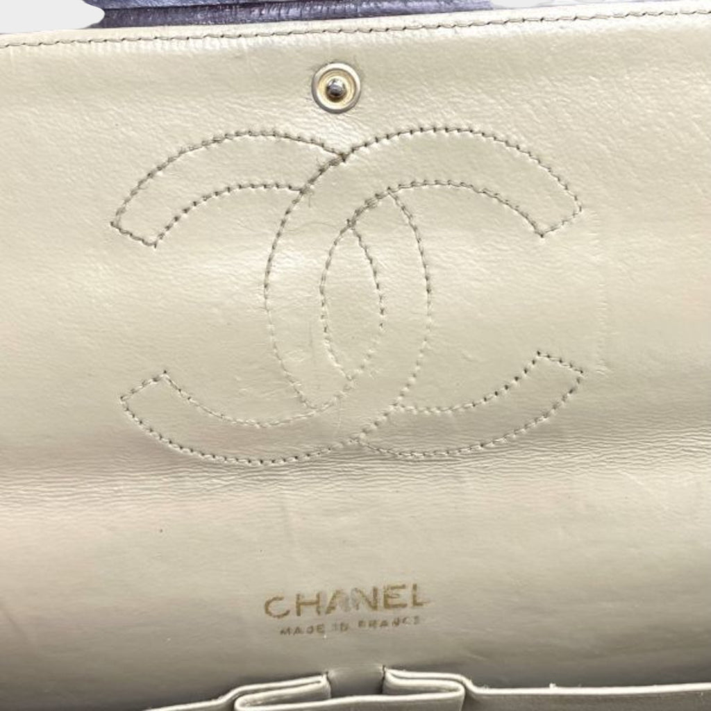 CHANEL Matelassé Coco Mark Double Flap Lambskin Chain Shoulder Bag