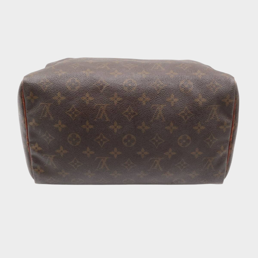 LOUIS VUITTON M41526 Monogram Speedy 30 Handbag Mini Boston Bag for Women and Men, Brown