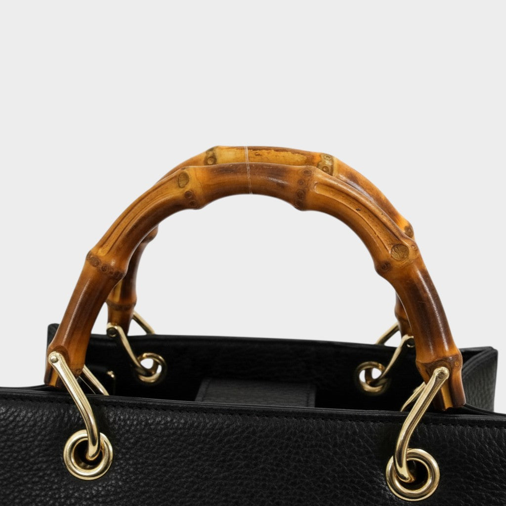 GUCCI 368823 Bamboo Leather Handbag Tote Bag Tasche