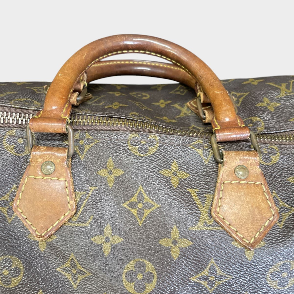 Louis Vuitton Monogram Speedy 35 Speedy35 M41107 Handbag Boston Bag Brown Vintage