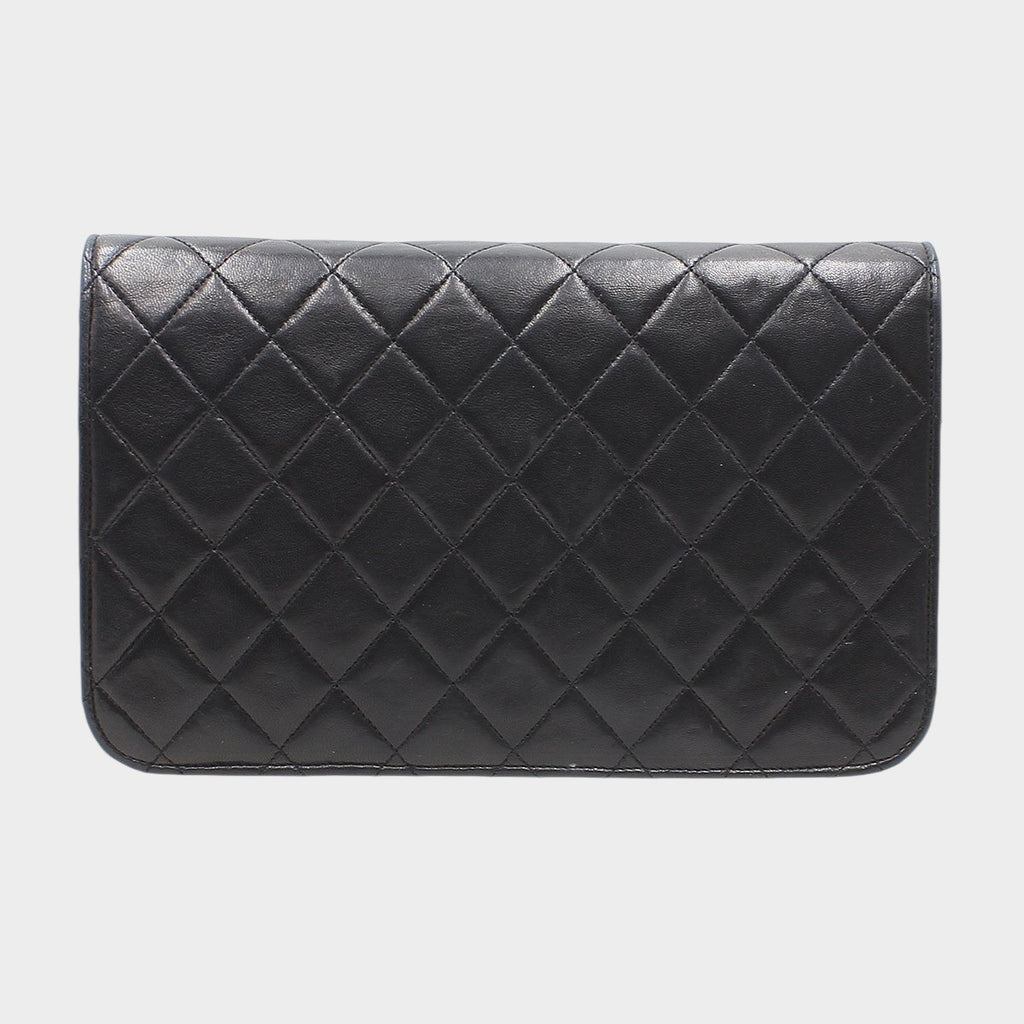 Chanel Matelassé Push-Lock Chain Shoulder Bag, Black with Gold Hardware, Vintage, CHANEL