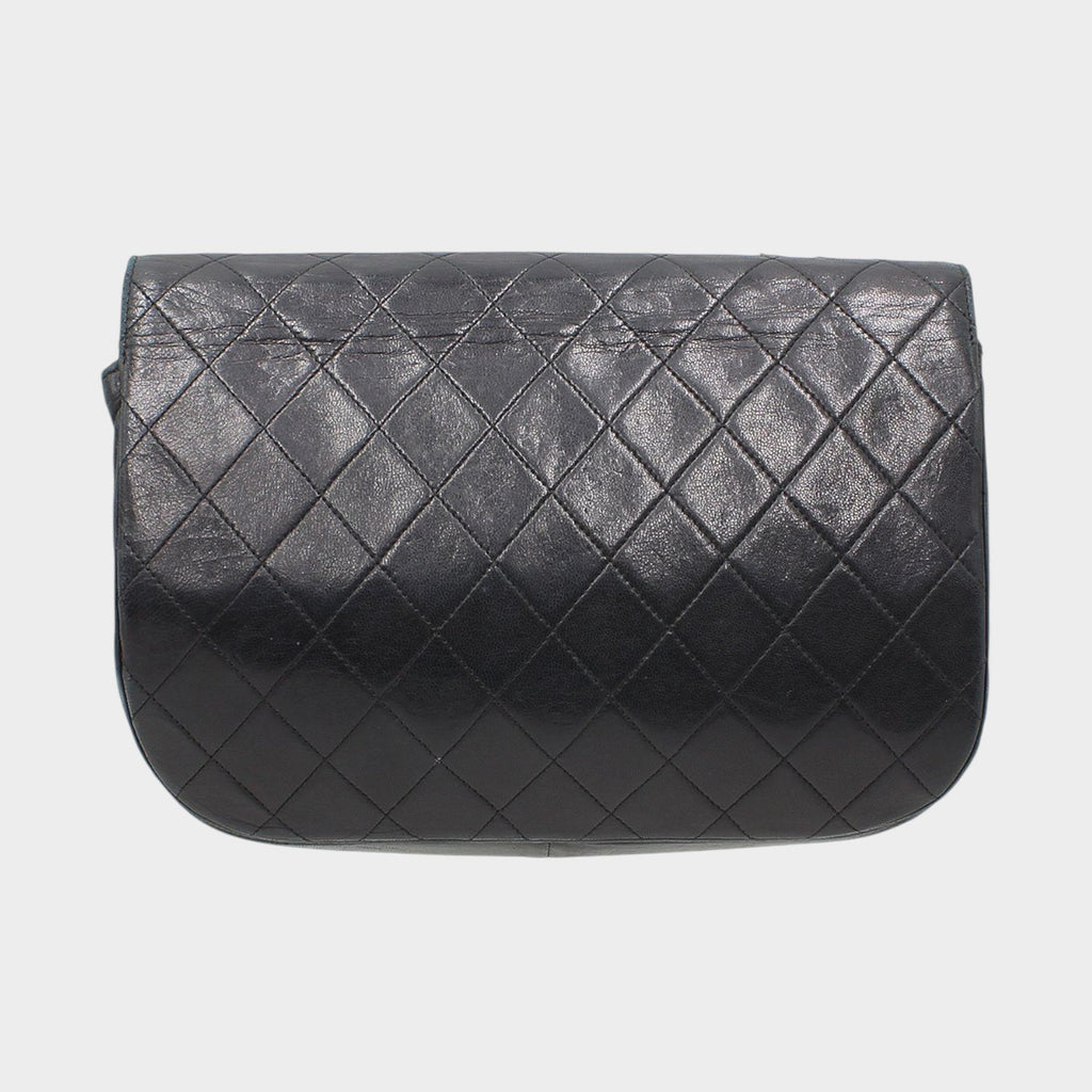 Chanel Matelassé Leather Turnlock Double Flap Chain Shoulder Bag Vintage CHANEL Women's★