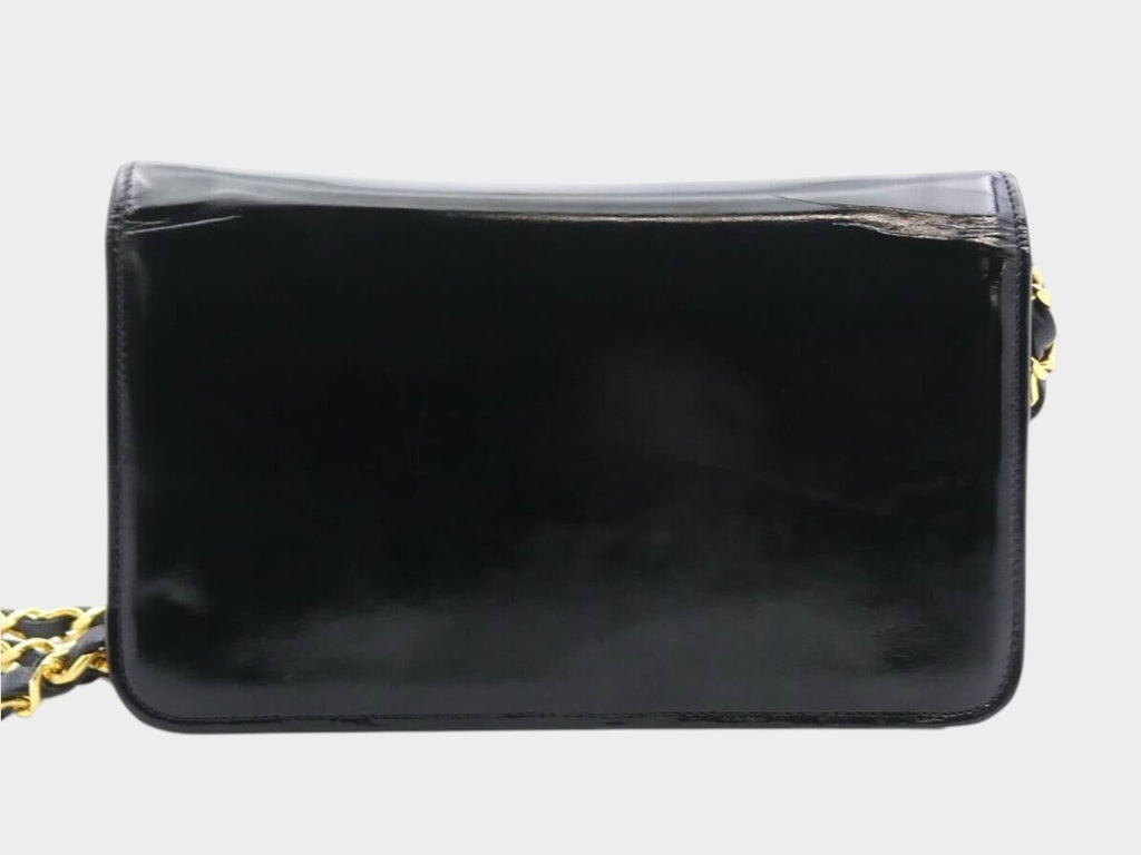 CHANEL Matelassé Enamel Coco Mark Push-Lock Chain Shoulder Bag