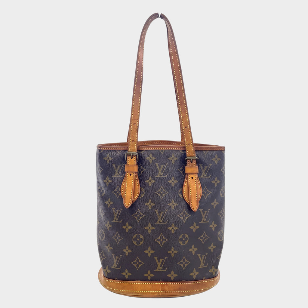 LOUIS VUITTON Louis Vuitton Monogram Bucket PM Bucket-shaped Shoulder Bag Tote Bag Brown
