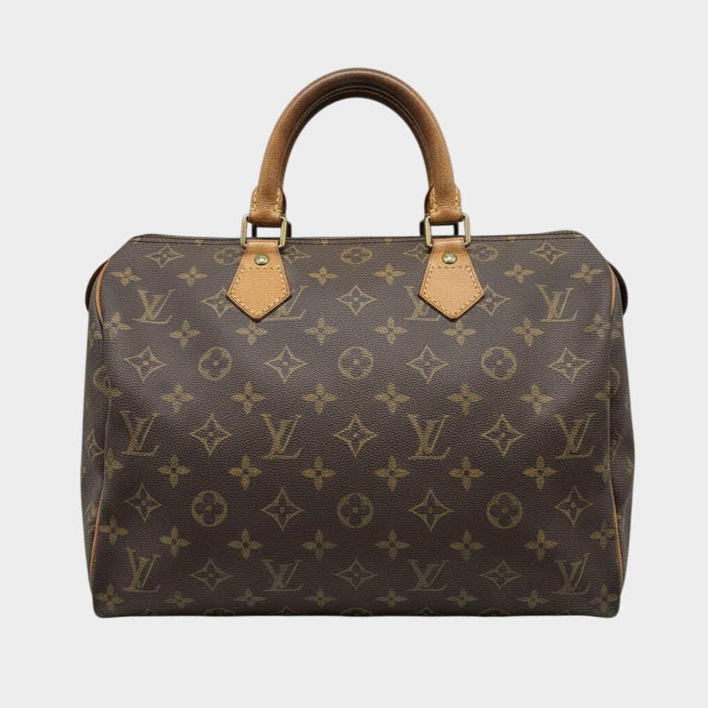 LOUIS VUITTON / TH0033 Louis Vuitton Monogram Speedy 30 Mini Boston Bag Handbag Brown