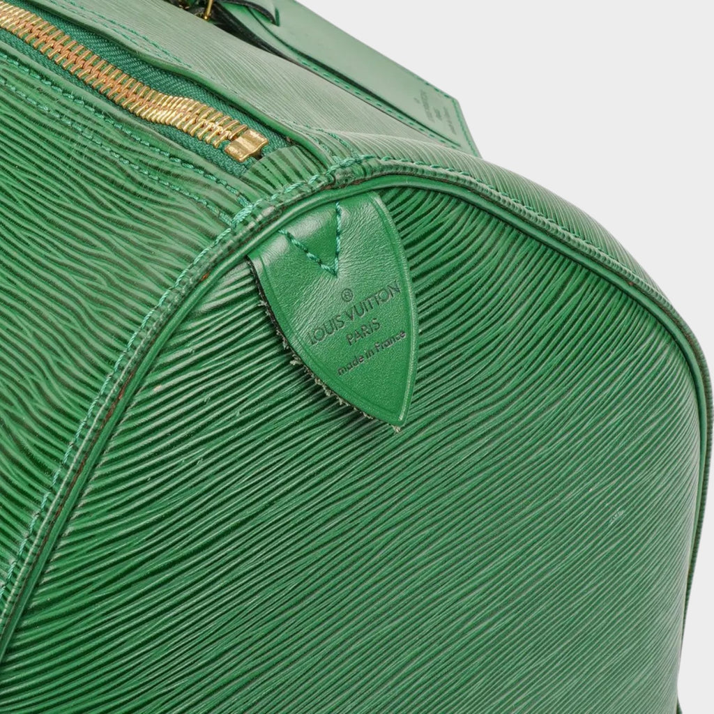 Excellent condition LOUIS VUITTON Epi Keepall 50 Green Boston Tasche