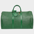 Excellent condition LOUIS VUITTON Epi Keepall 50 Green Boston Tasche
