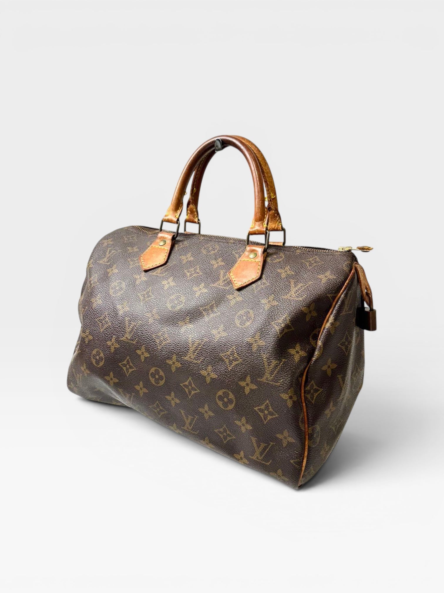 Louis Vuitton Monogram Speedy 30 Handbag Boston Bag Authentic No Padlock