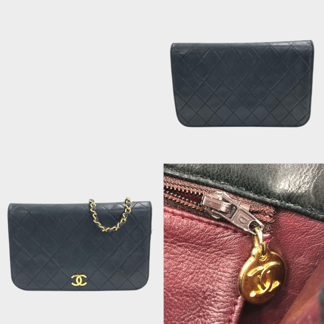 [Excellent condition] CHANEL Matelassé Chain Shoulder Bag, Black Tasche