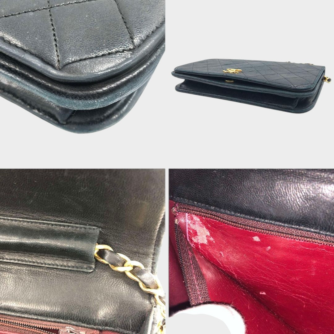 [Excellent condition] CHANEL Matelassé Chain Shoulder Bag, Black Tasche