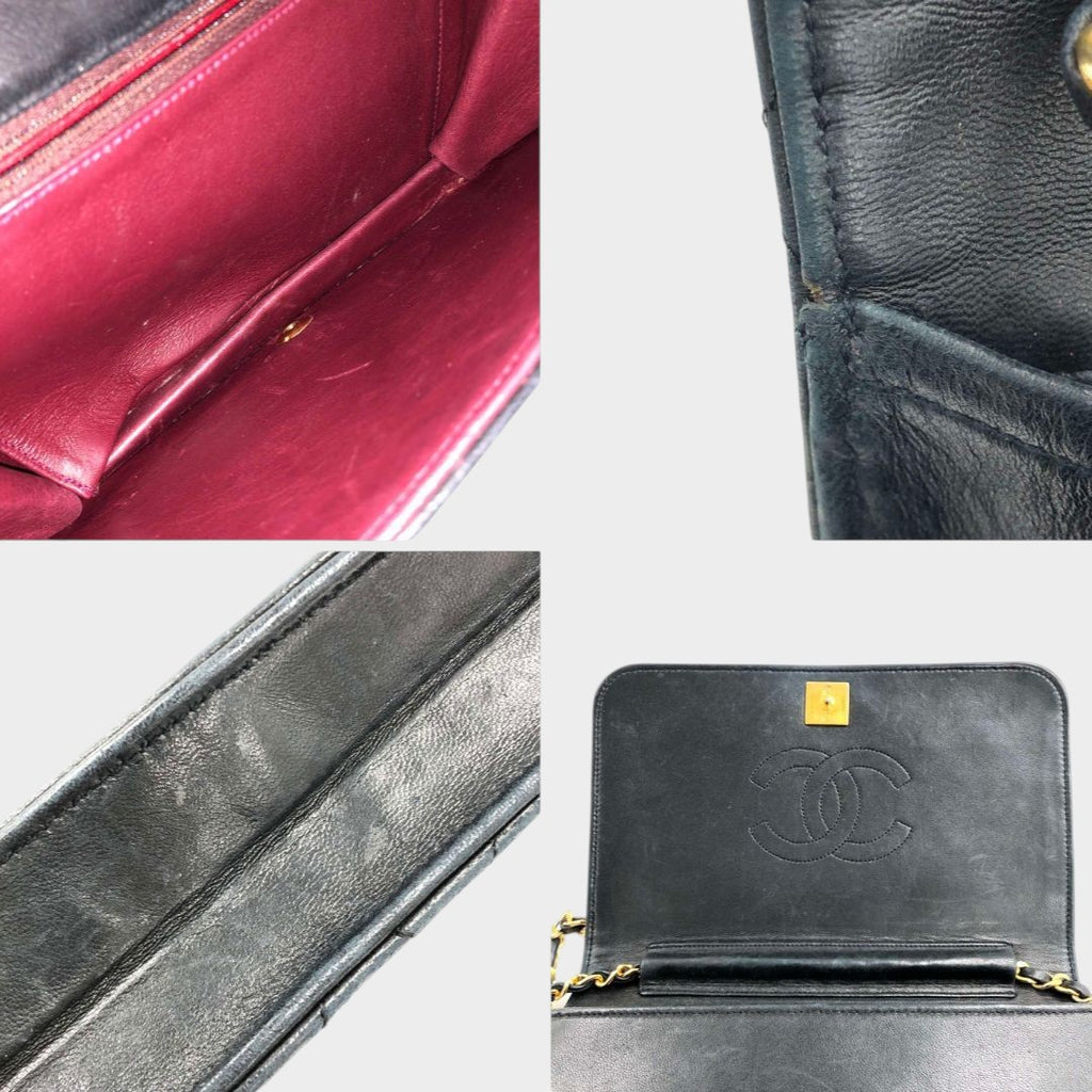 [Excellent condition] CHANEL Matelassé Chain Shoulder Bag, Black Tasche