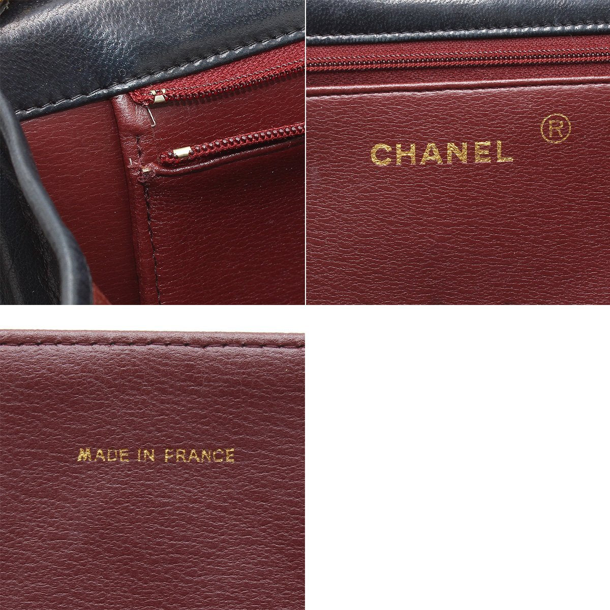 Chanel Matelassé Leather Push-Lock Chain Shoulder Bag W25cm Black Vintage CHANEL Women'