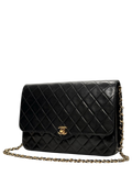 CHANEL Lambskin Matelassé Coco Mark Chain Shoulder Bag Turnlock Vintage Single Black h
