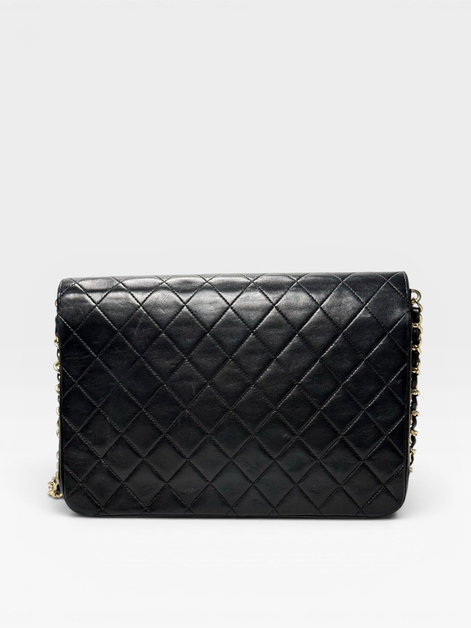 CHANEL Lambskin Matelassé Coco Mark Chain Shoulder Bag Turnlock Vintage Single Black h