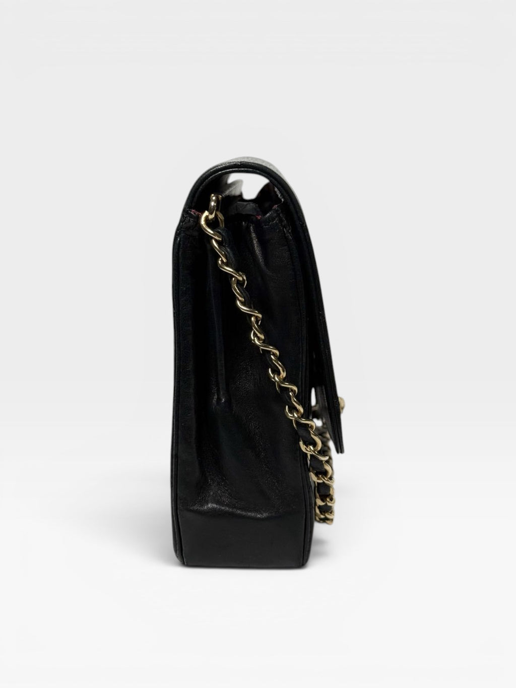 CHANEL Lambskin Matelassé Coco Mark Chain Shoulder Bag Turnlock Vintage Single Black h