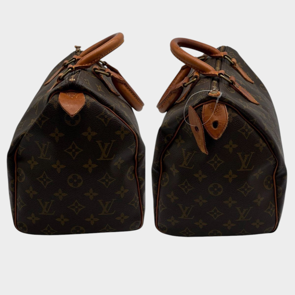 Excellent condition Louis Vuitton Monogram handbag, Speedy 30 mini Boston bag, brown.