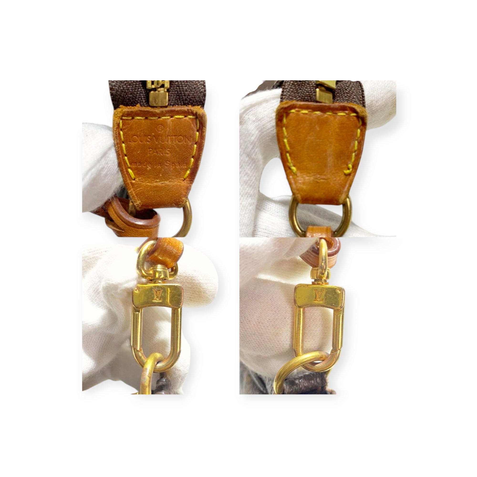 Louis Vuitton Monogram Pochette Accessoires M51980 Band Bag, Zipper Broken