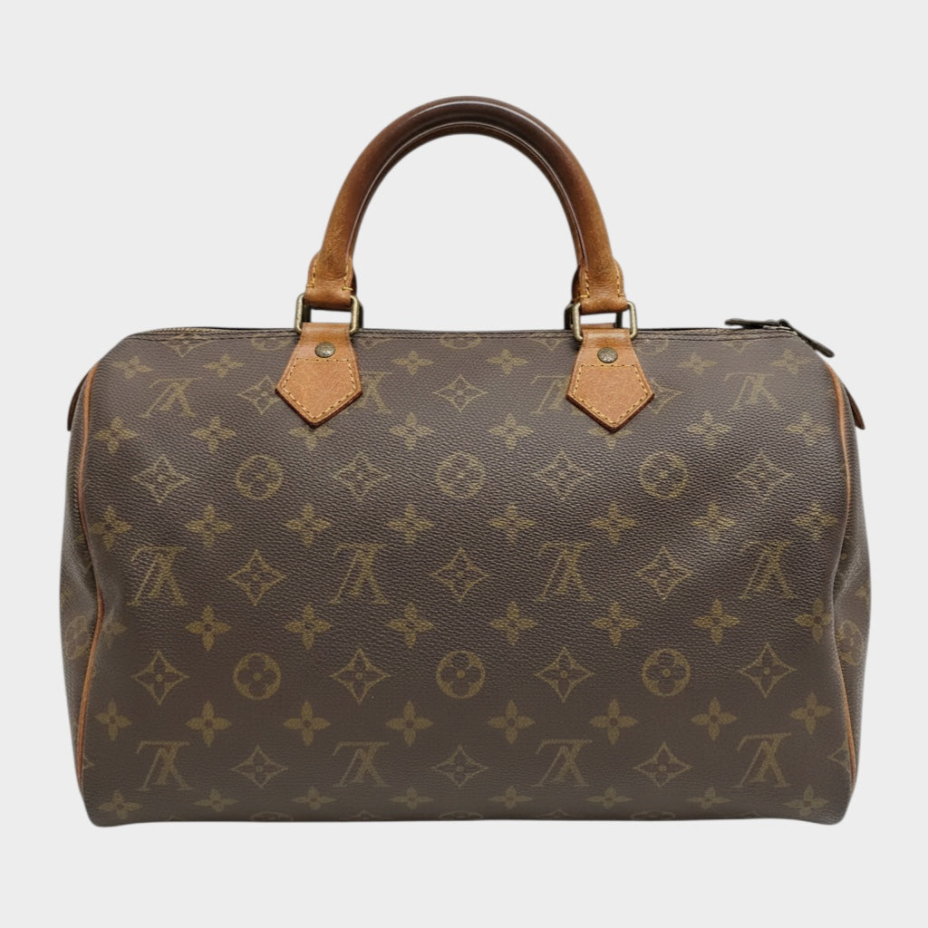 LOUIS VUITTON Speedy 30 Mini Boston Bag Handbag Monogram 1970s Vintage with Padlock and Key