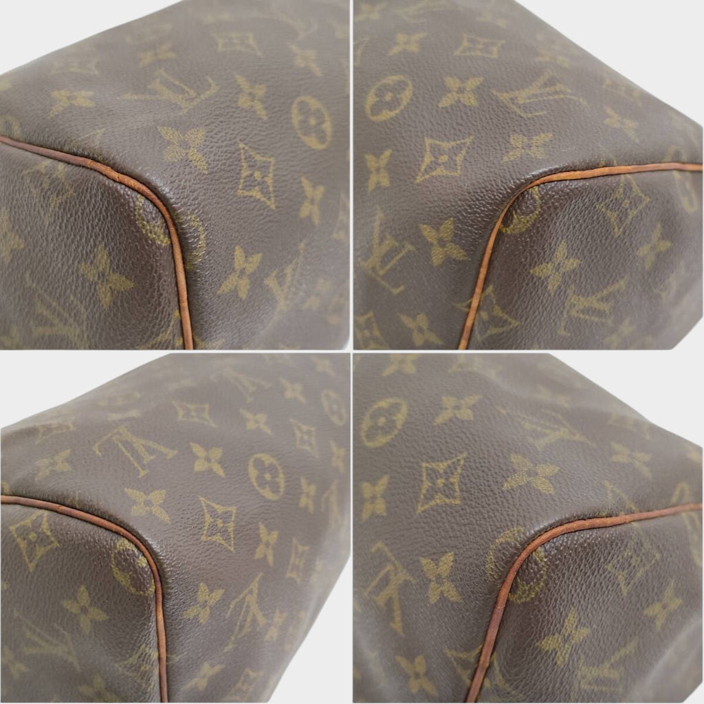LOUIS VUITTON Speedy 30 Mini Boston Bag Handbag Monogram 1970s Vintage with Padlock and Key