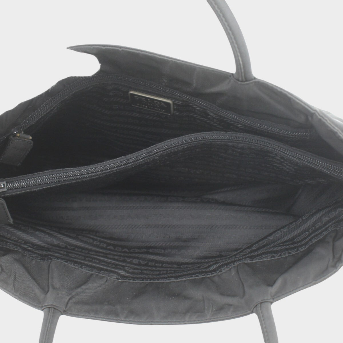 Prada Handbag Mini Bag Black Triangle Logo Plate Nylon