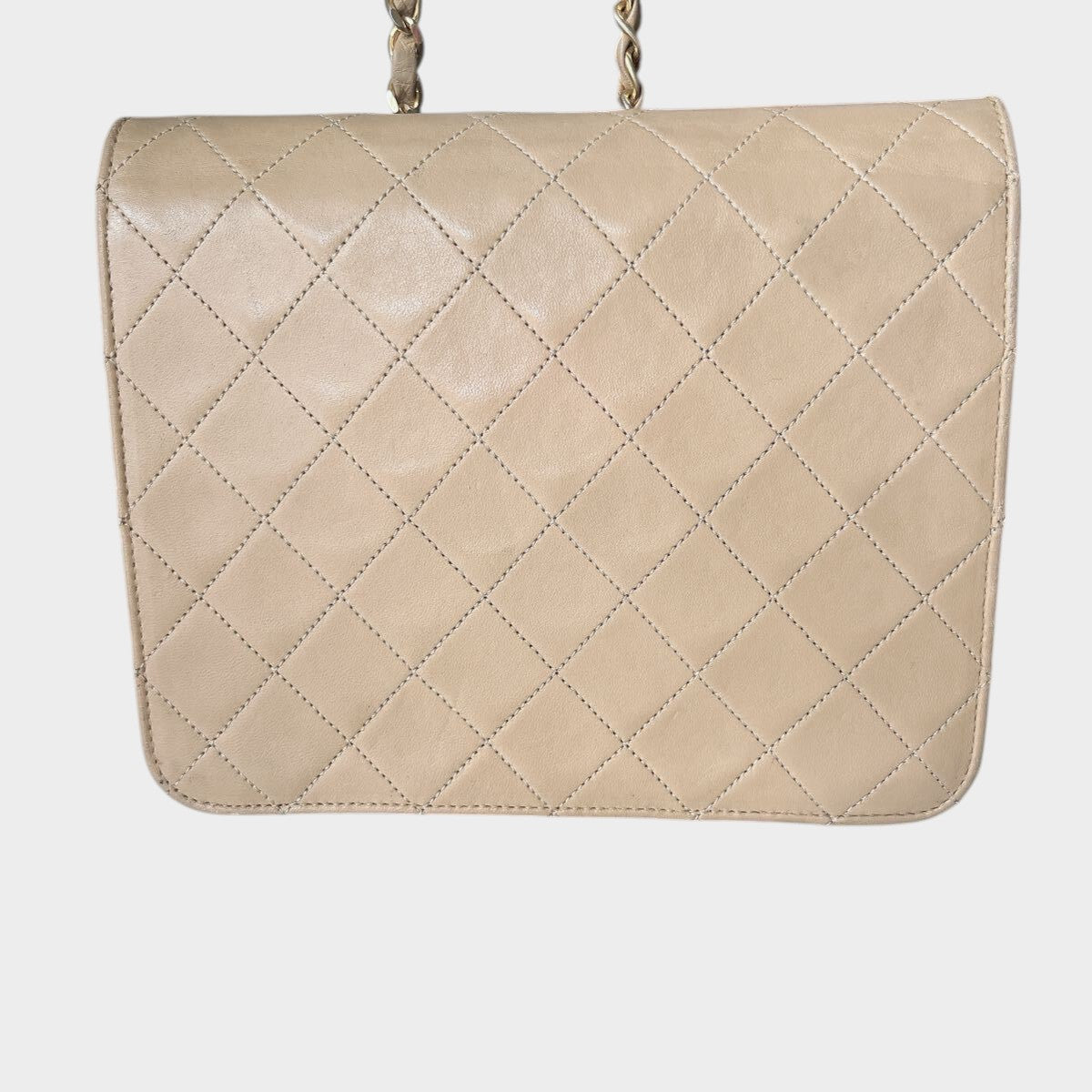 CHANEL Matelassé Chain Shoulder Bag, Beige Tasche, Coco Mark