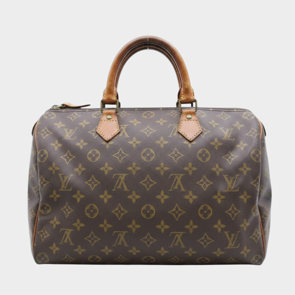Louis Vuitton Monogram Speedy 35 Mini Boston Bag Handbag with Padlock and Dust Bag