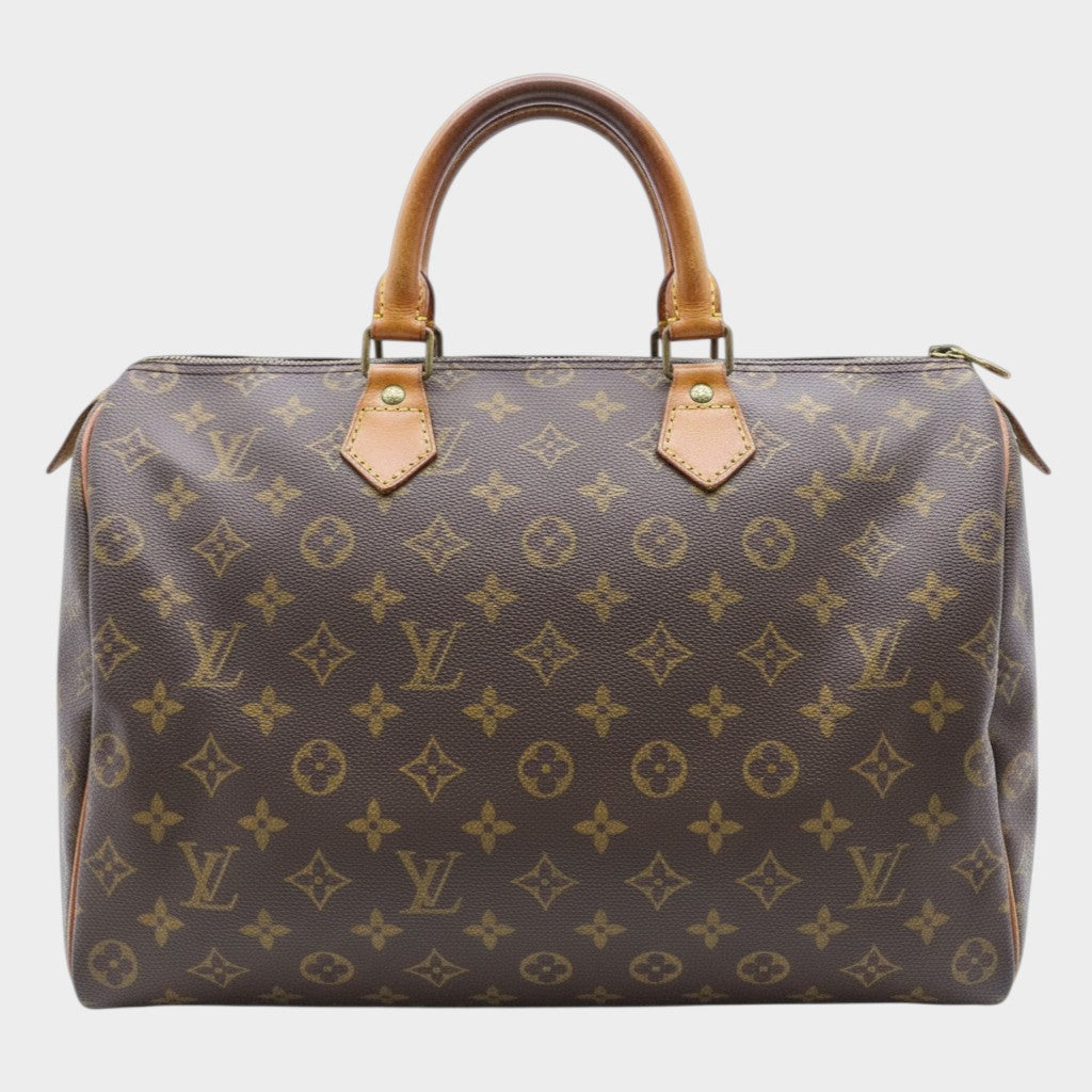 Louis Vuitton Monogram Speedy 35 Mini Boston Bag Handbag with Padlock and Dust Bag