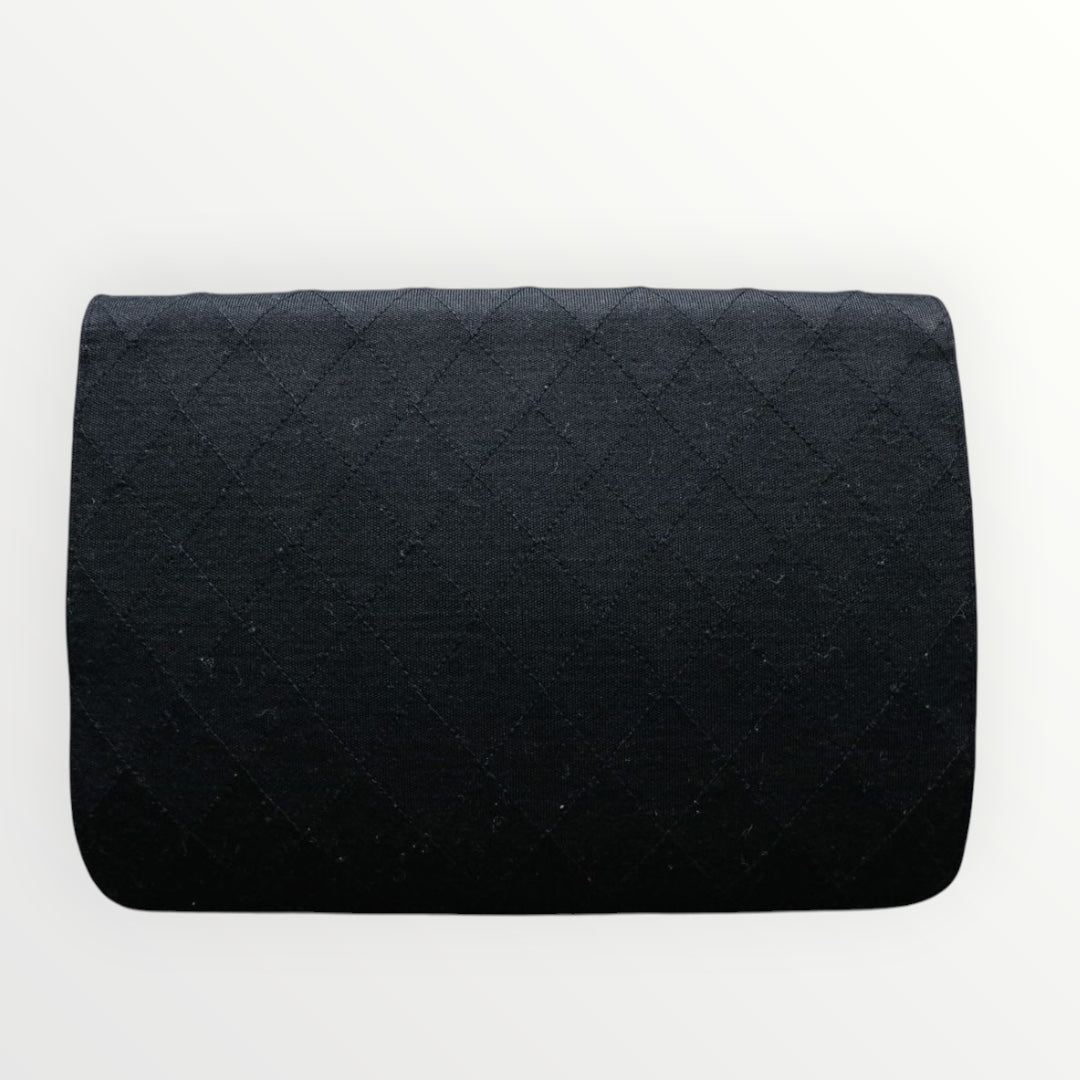 Chanel Matelassé Cotton Chain Shoulder Bag Push Lock Coco Mark