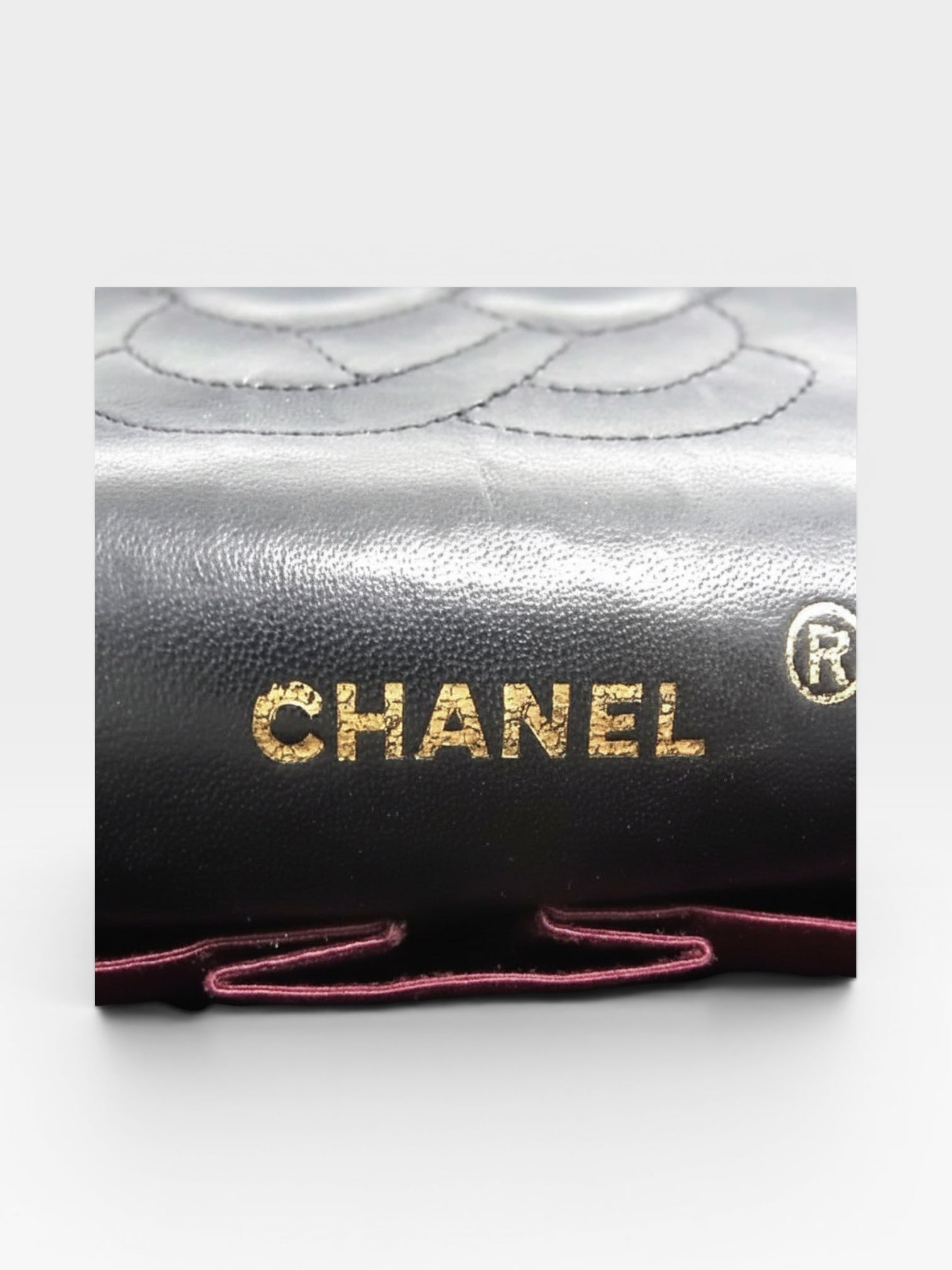 CHANEL Coco Mark Matelassé Lambskin Chain Gold Hardware Shoulder Bag, Black