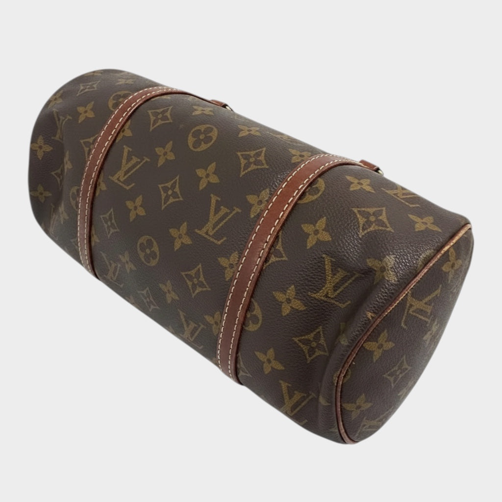 LOUIS VUITTON M51365 Monogram Papillon 30 Cylindrical Handbag Tote Women's Brown