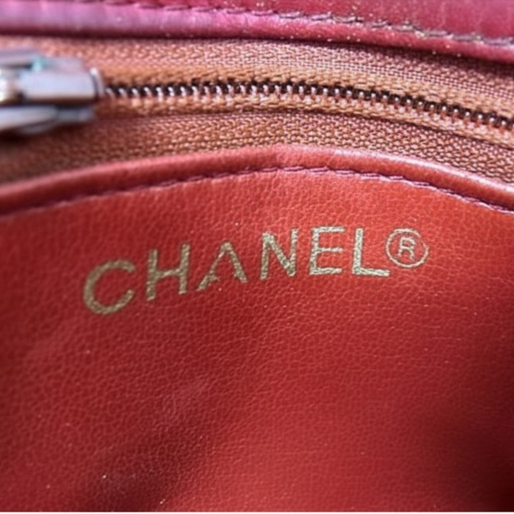 CHANEL Coco Mark Matelassé Lambskin Waist Bag/Body Bag for Women, Red, Tasche