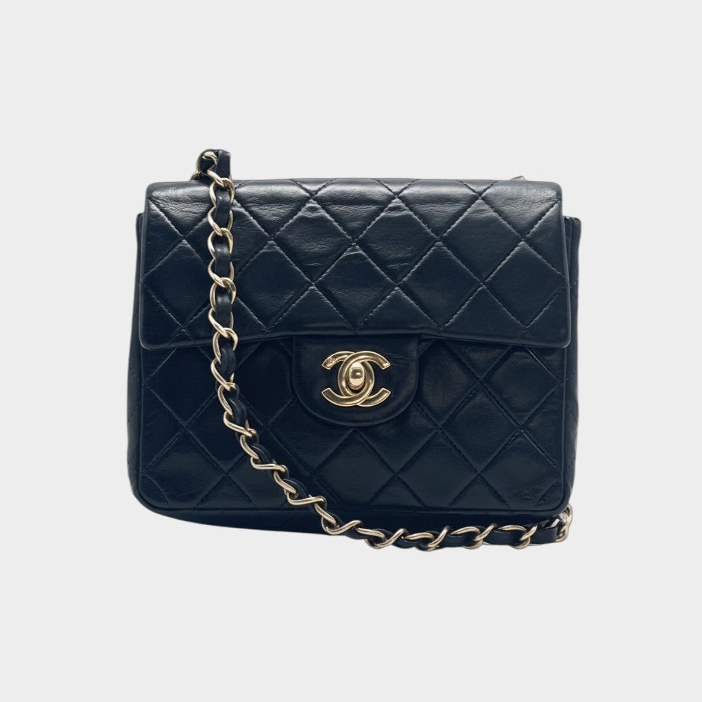 Chanel Mini Matelassé Turnlock Coco Mark Lambskin Chain Shoulder Bag