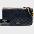Excellent condition CHANEL Chanel Coco Mark Full Flap Push Lock Chain Shoulder Bag Matelassé Gold Hardware Vintage
