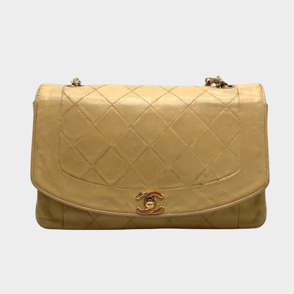 CHANEL Diana Coco Mark Matelassé Lambskin Chain Shoulder Tasche