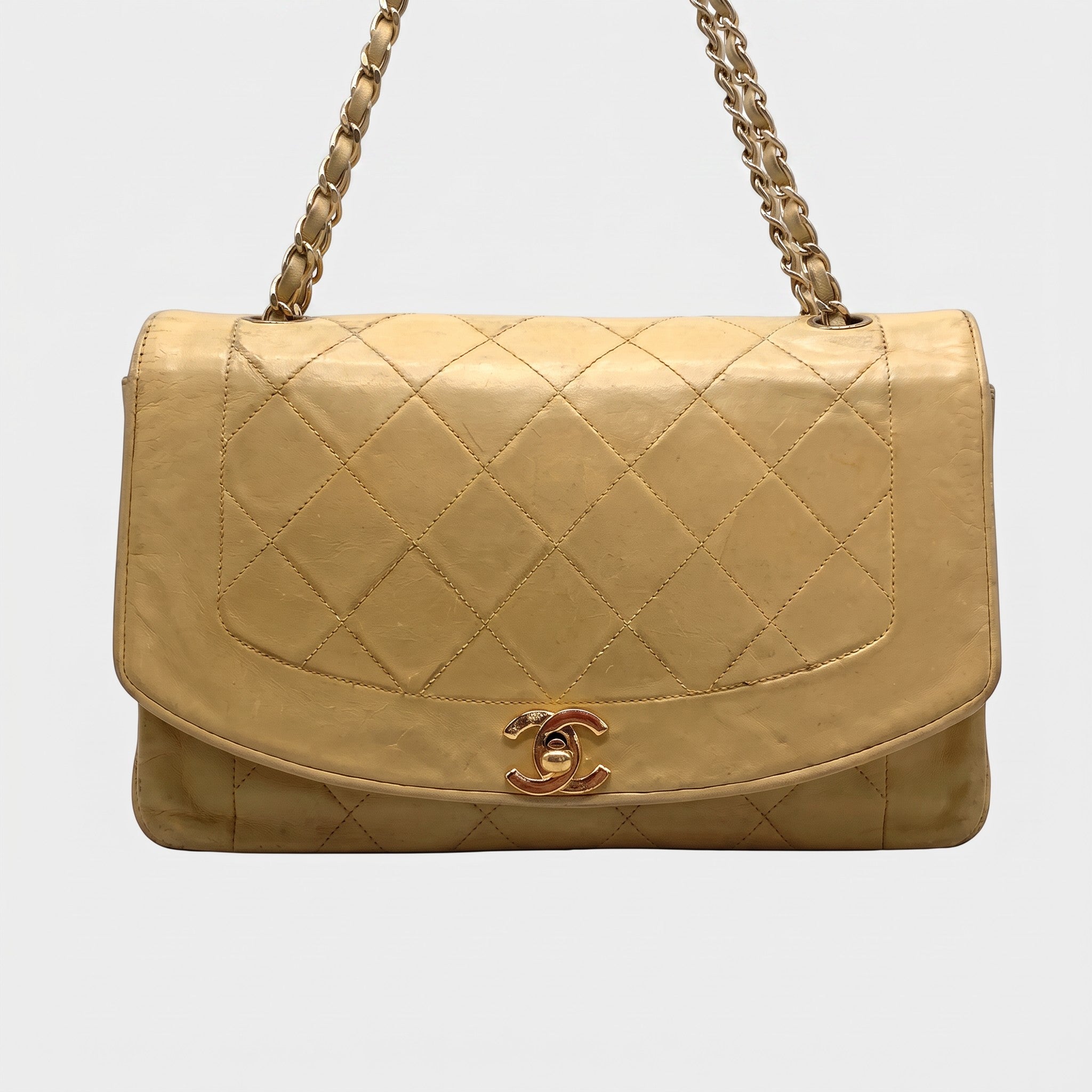 CHANEL Diana Coco Mark Matelassé Lambskin Chain Shoulder Tasche