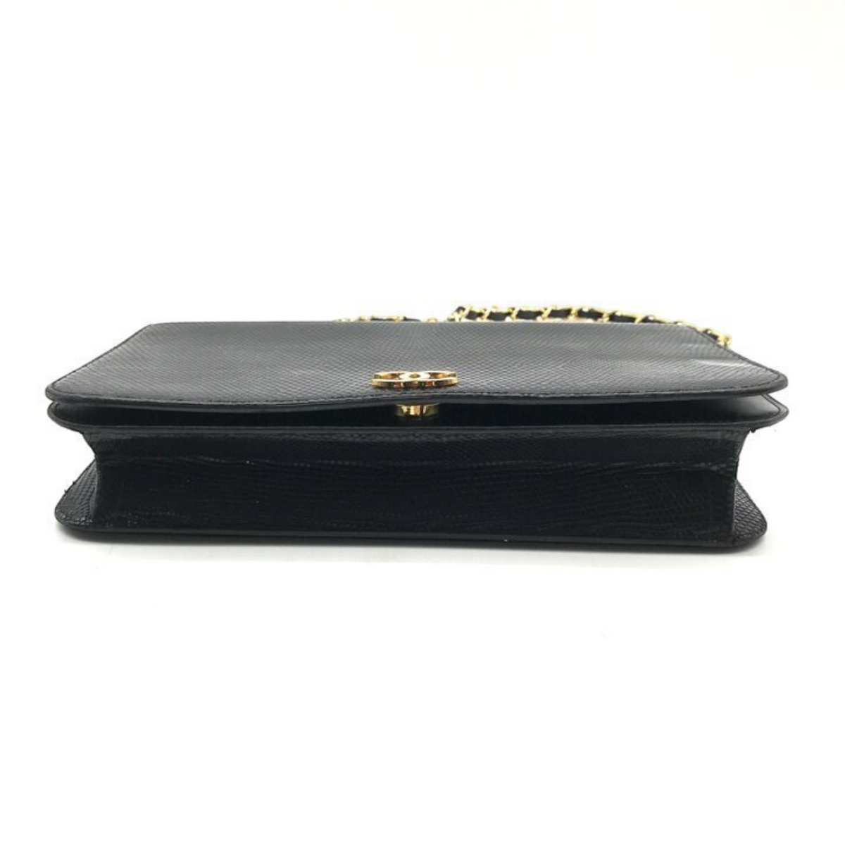 Excellent Condition CHANEL Chanel Coco Mark Lizard Leather Push-Tasche
