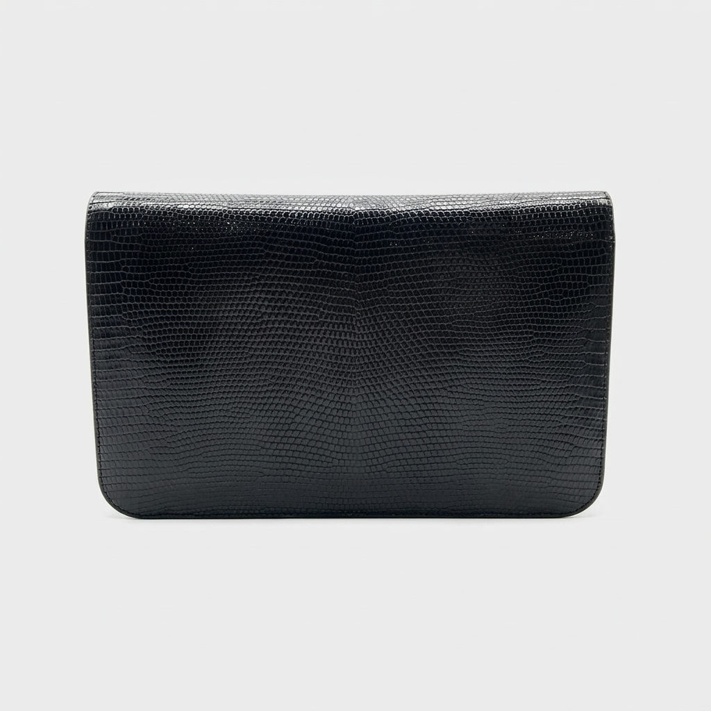 Excellent Condition CHANEL Chanel Coco Mark Lizard Leather Push-Tasche